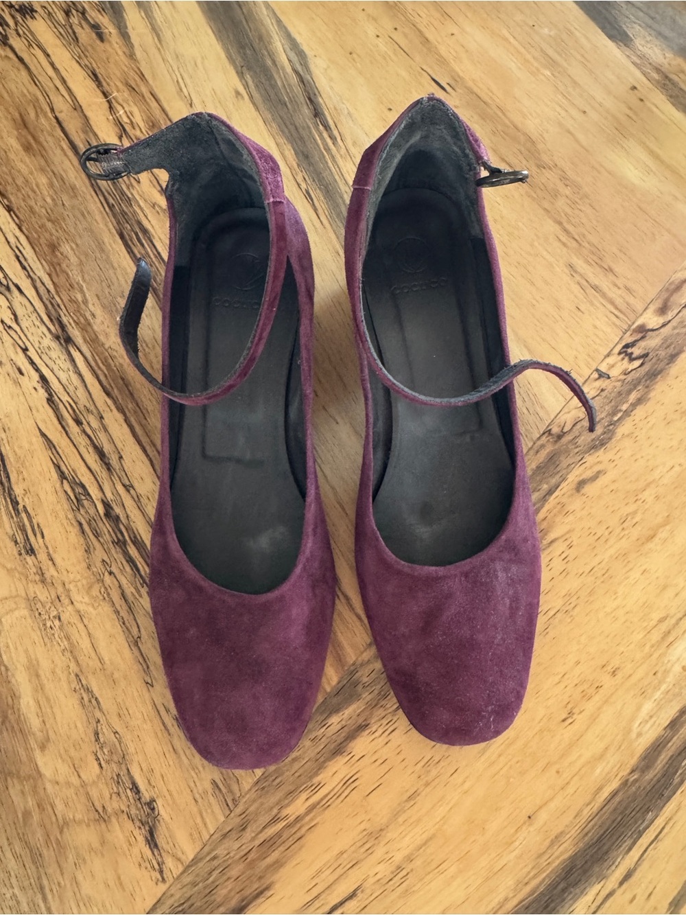 Coclico Suede Mary Jane Pumps in garnet/burgandy